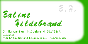 balint hildebrand business card